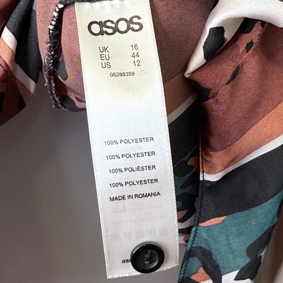 ASOS | Animal Print Stripe Lightweight Charmeuse Satin Oversized Boxy Blouse - Picture 13 of 15